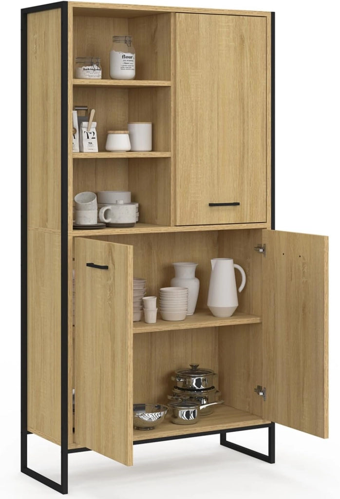 DETROIT Credenza alta a 3 ante H. 160 cm, design industriale