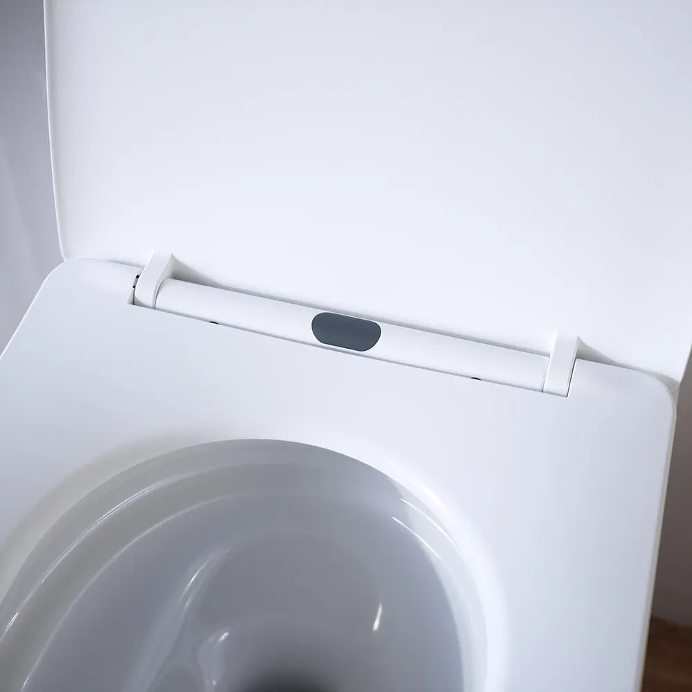 Sanitari filomuro in ceramica bianco lucido vaso tornado silent flush sedile soft-close e bidet | Riga
