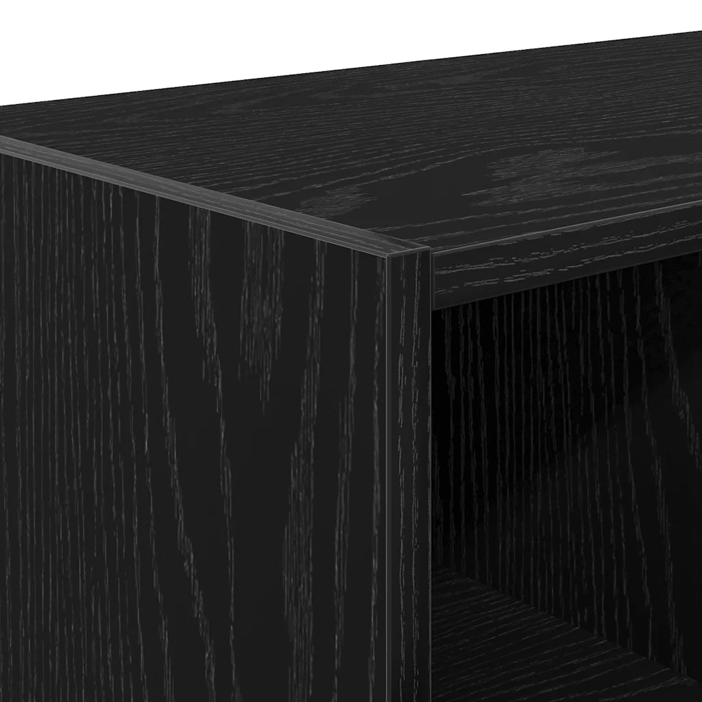 Scarpiere 2 pz Impilabili-Set di 2 Scaffale per scarpe Rovere Nero 89,5x30x40 cm