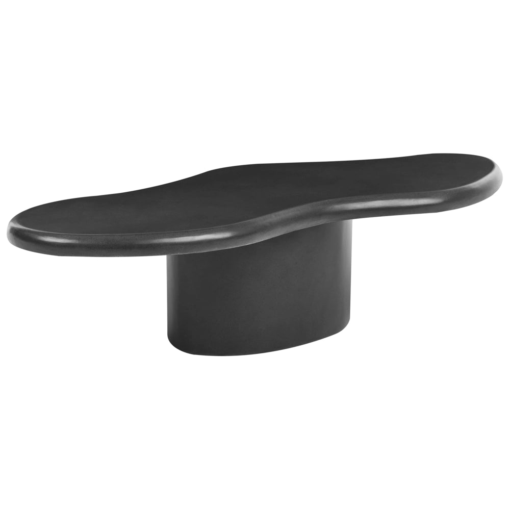 Tavolino decorativo in MgO, forma irregolare, resistente alle macchie, alla ruggine, all'acqua e al vento, 120 x 57 cm, nero