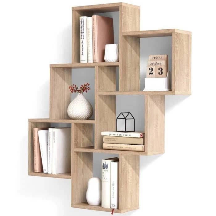Mensola da parete LAURIO 2 - Decoro rovere - L81,2 x A94,3 x P15,7 cm - Made in Germany