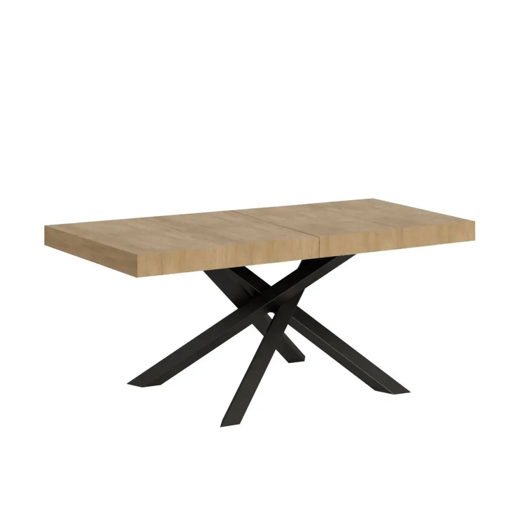 Tavolo allungabile 120/380x90 cm Volantis Premium colore quercia natura gambe antracite