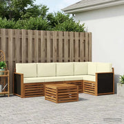 Set divano sezionale con cuscino 5 pcs Naturale e Crema 3384371
