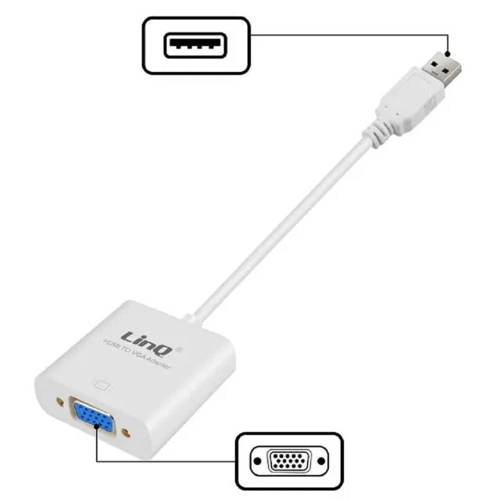 Trade Shop - Convertitore Adattatore Video Da Usb 3.0 Maschio A Vga Femmina 1080p U3-vga263 -
