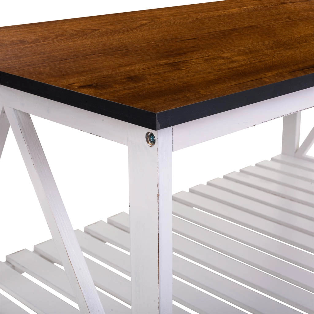 Tavolino in legno bianco 92x53x46h