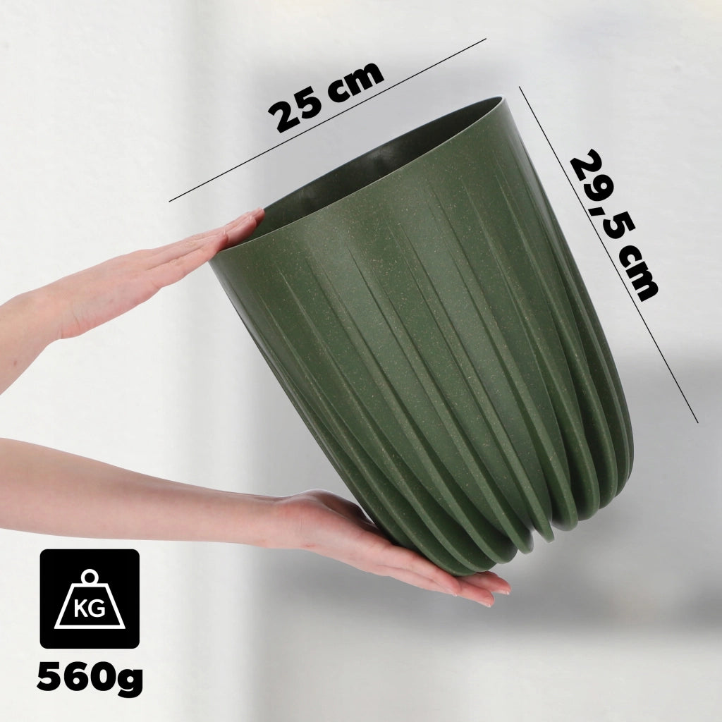 Vaso da fiori KADAX con inserto, rotondo, 25x30 cm, con coperchio in plastica.