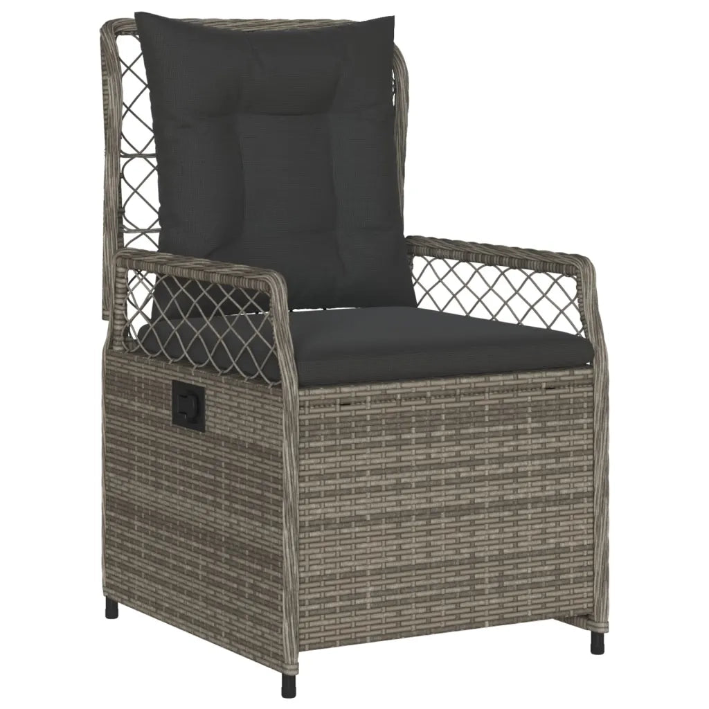 Set da Pranzo da Giardino 3 pz con Cuscini in Polyrattan Grigio 3262913