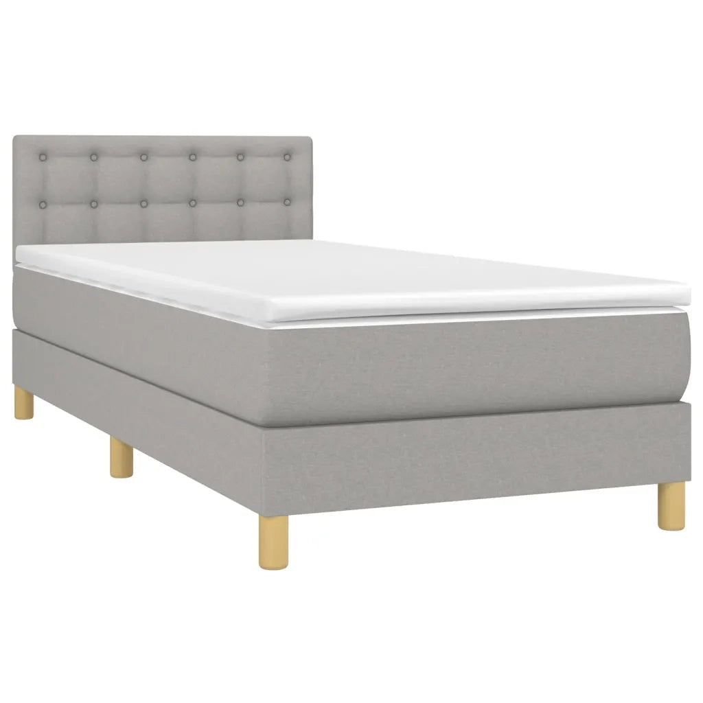 Giroletto a Molle con Materasso Grigio Chiaro100x200 cm Tessutocod mxl 123514