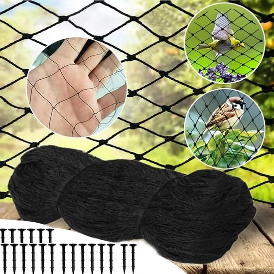 Reticolo per Uccelli 15 x 15 m - Reticolo Reutilizzabile e Resistente alle Intemperie