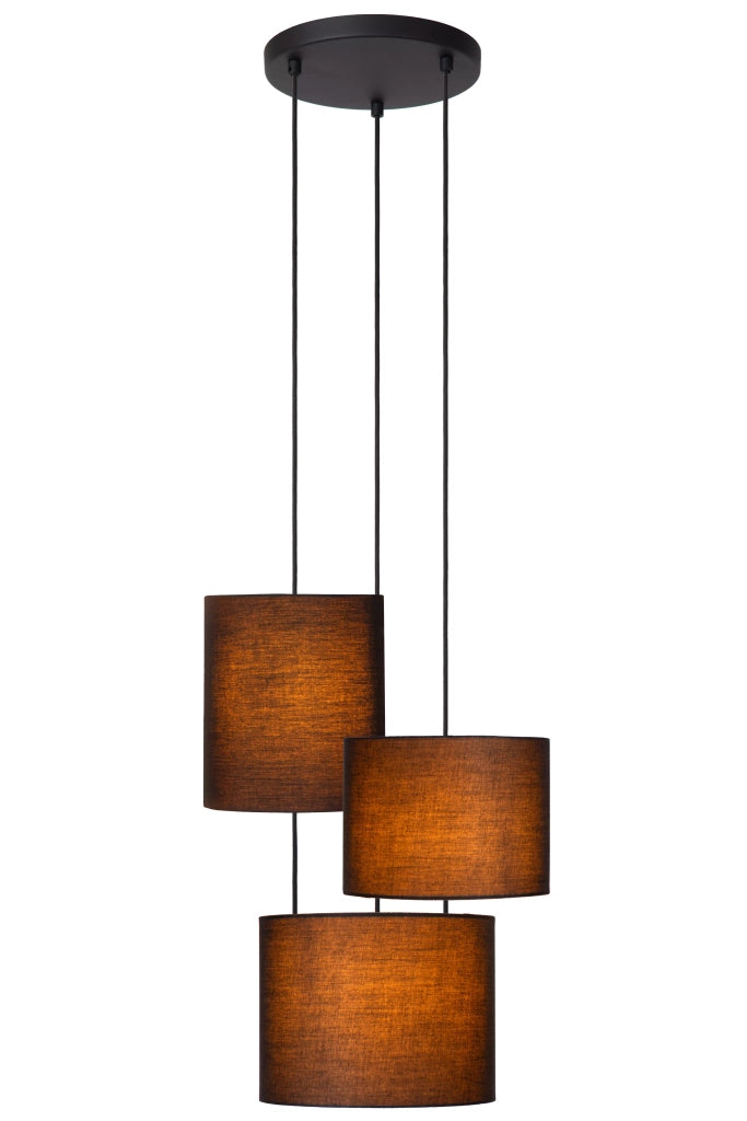 Lampada a sospensione Lucide Maya 3xE27 nero oro interno