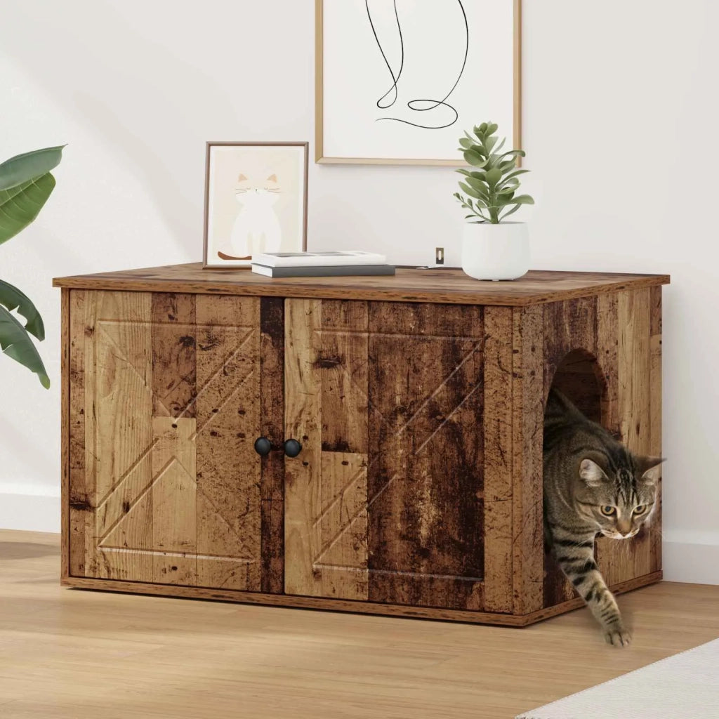 Casa per Gatti Legno vecchio 85 x 55 x 50 cm Legno multistrato