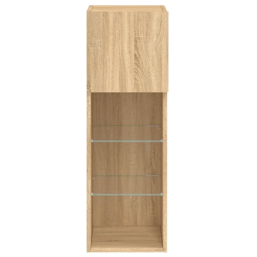 Mobile TV | Armadietto TV | Mobile Porta TV con Luci LED Rovere Sonoma 30,5x30x90 cm