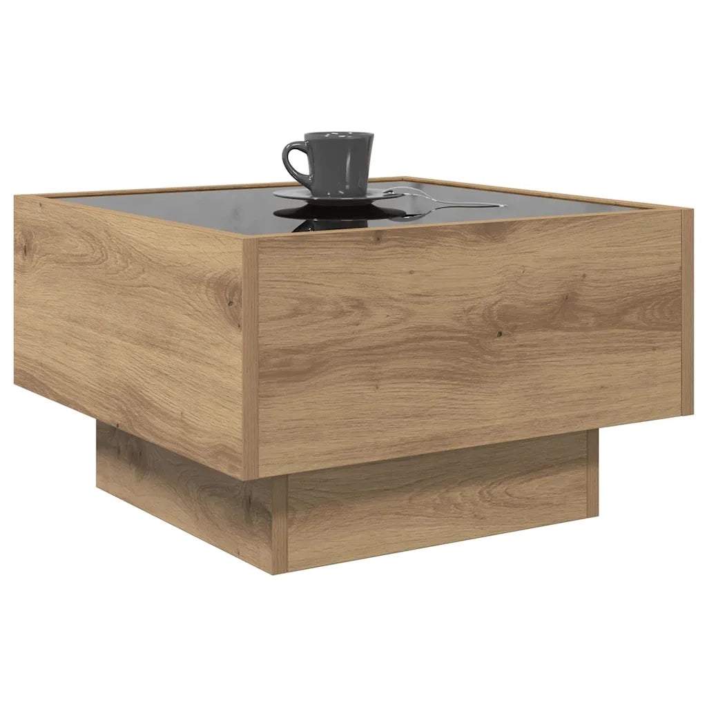 Tavolino da salotto rovere artigianale 50 x 50 x 30 cm