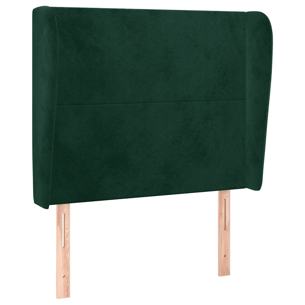 Testiera ad Orecchio Verde Scuro 93x23x118/128 cm in Velluto 3117715