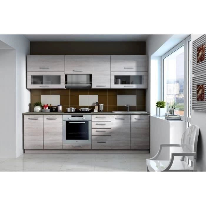 Colonna vetrata con 2 ante a ribalta - L 80 x P 31,6 x H 72 - decoro rovere Sonoma - LASSEN