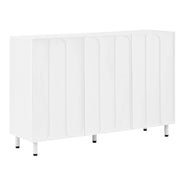 Mobile Sideboard e Scarpiera 2-in-1 in PB e MDF con 3 Ante, Ripiani Regolabili e Piedini in Metallo
