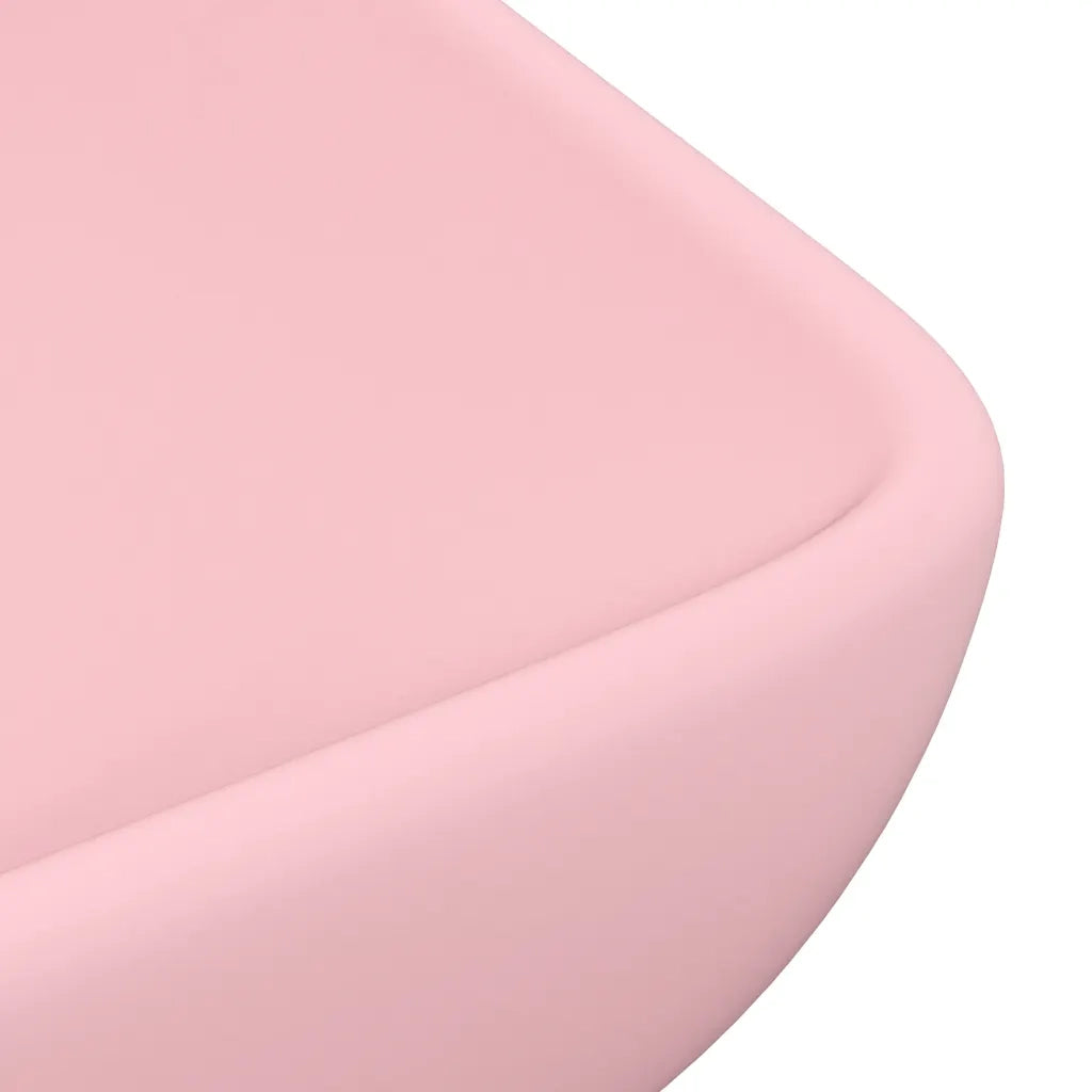 Lavandino Lusso-Lavabo-Lavello Rettangolare Rosa Opaco 71x38 cm in Ceramica