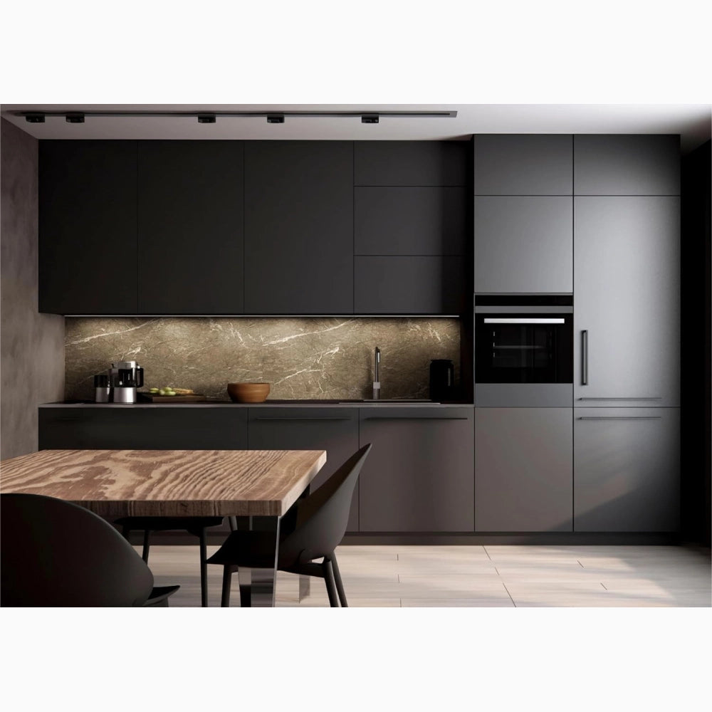 Pannello UV Effetto Marmo 60x120 cm Paraschizzi per Cucina Colore Grigio Conf. 4 Pezzi