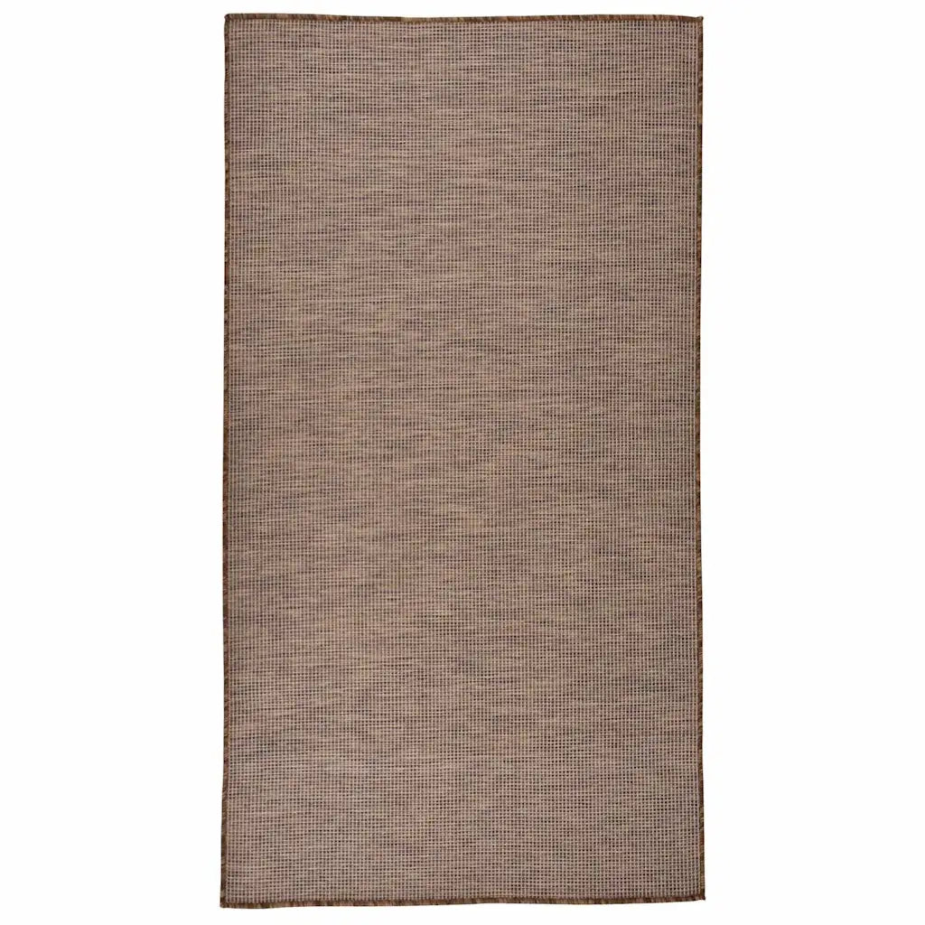Tappeto da Esterni a Tessitura Piatta 80x150 cm Marrone 340785