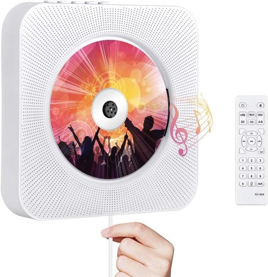 Portatile lettore CD con Bluetooth e radio FM per bambini - Montaggio a muro, ingresso MP3, telecomando