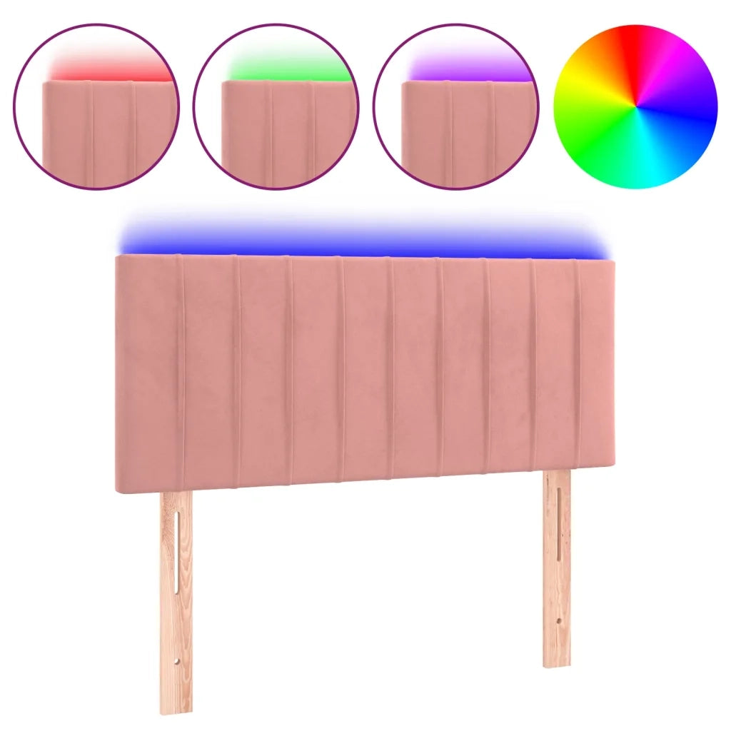 Testiera a LED-Testata con LED Rosa 90x5x78/88 cm in Tessuto 817286