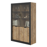 Vetrina design collezione MEUNIER colori Quercia samdal e nero opaco – 4 porte