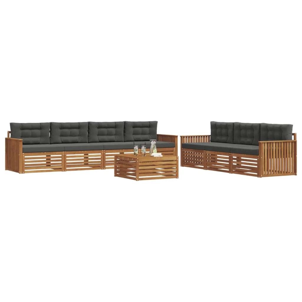 Set di divani da esterno con cuscino 8 pcs Naturale e Antracite 3373137