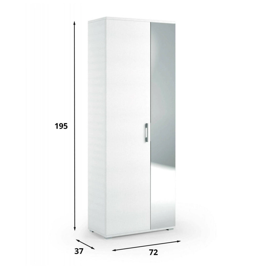 Mobile Portascarpe Eracle, Scarpiera 6 Ripiani Made in Italy, 72x37x195h cm Bianco