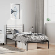 Giroletto con Testiera-Struttura Letto con testiera in Metallo Nero 100x190 cm 743596