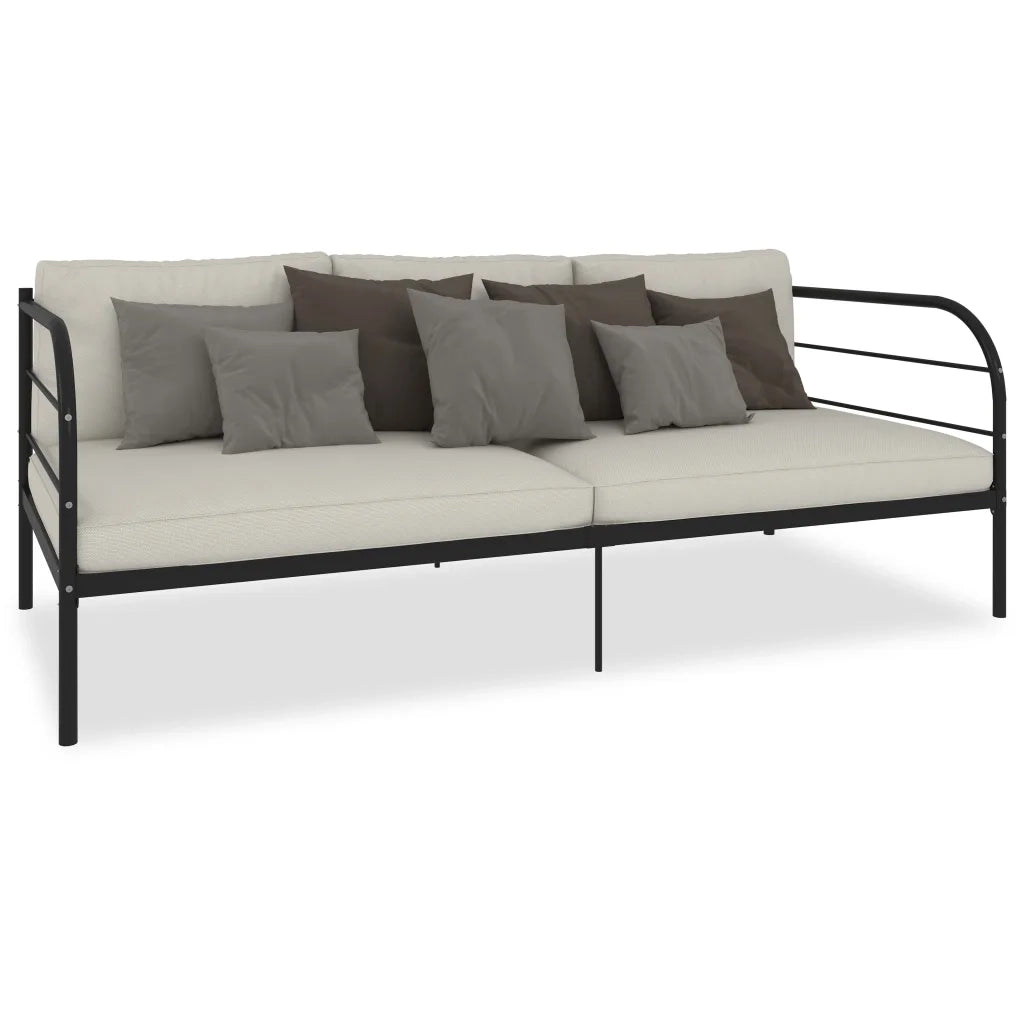 Telaio Divano Letto-Struttura Sofa Letto Nero in Metallo 90x200 cm 789934