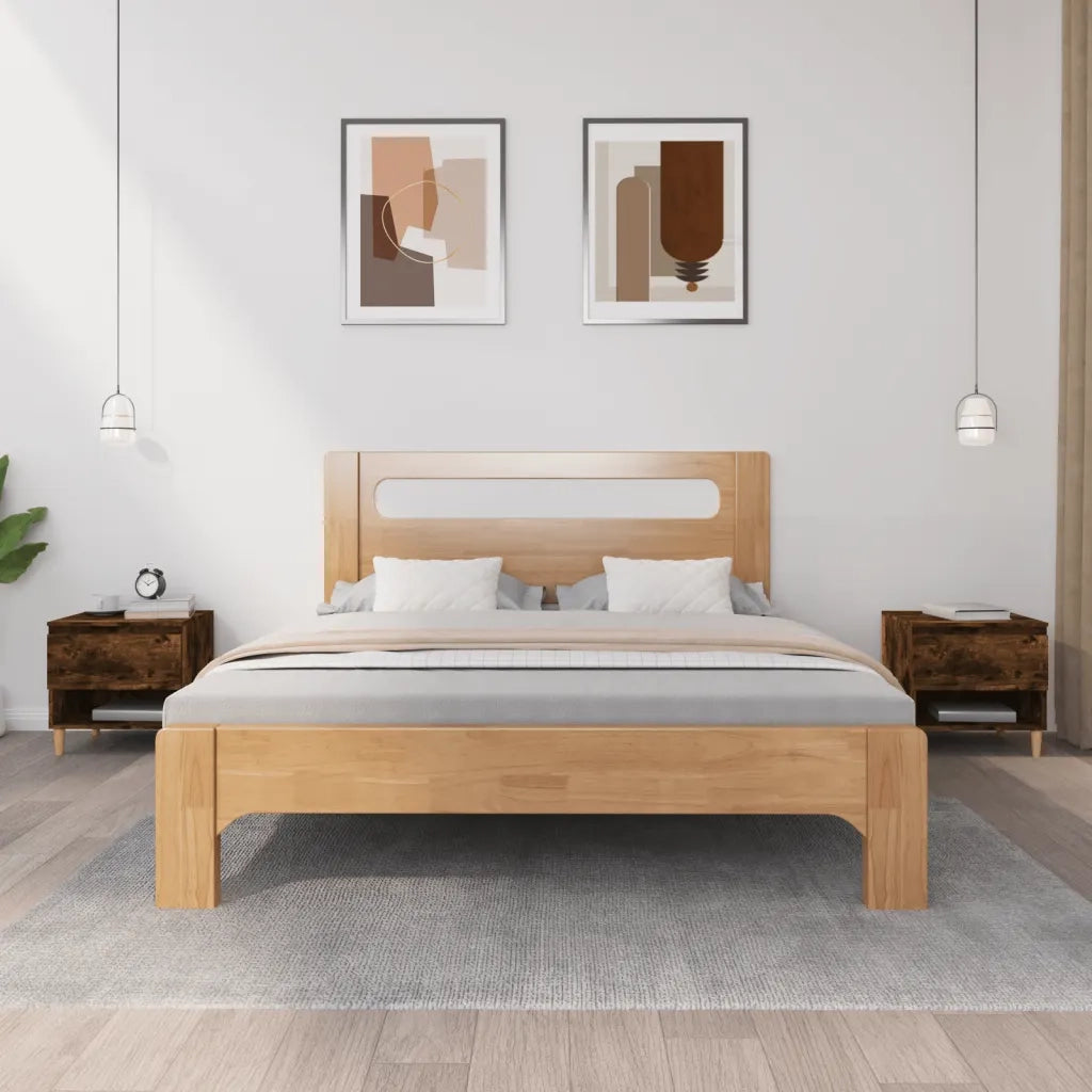 Comodini 2 pz-Set di 2 Tavolino da notte Rovere Fumo 50x46x50 cm in Legno Multistrato