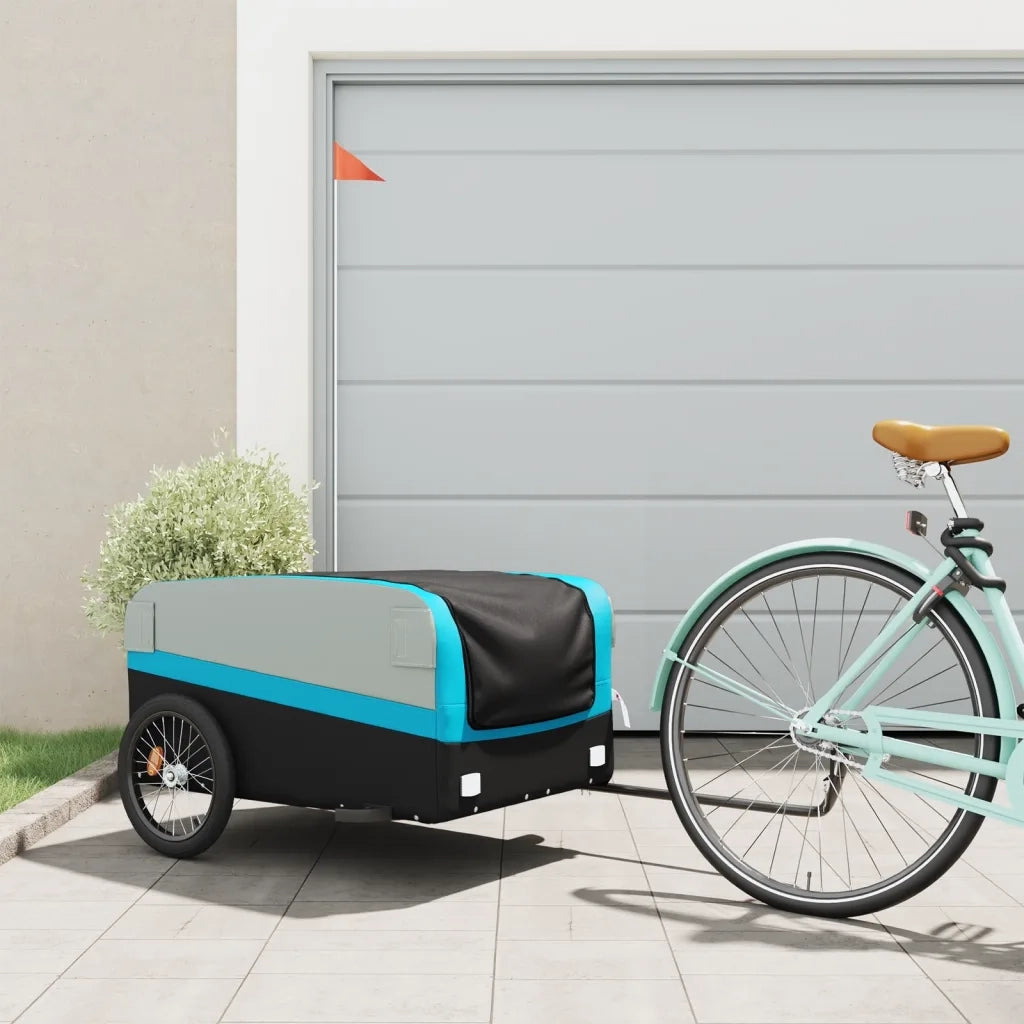Rimorchio da Bici Nero e Blu 45 kg in Ferro CFW5671190