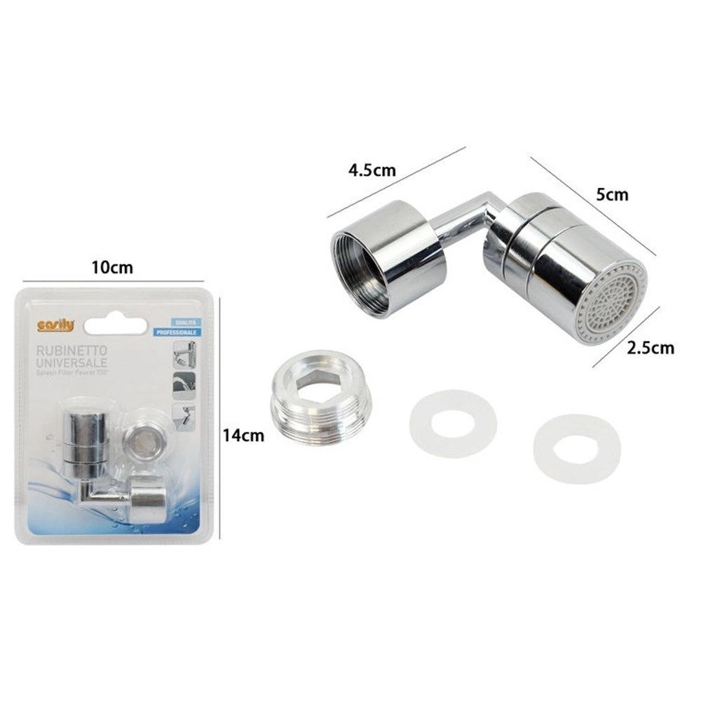 Trade Shop - Filtro Anti Schizzo Universale Per Rubinetto Bagno In Ottone Cromato Lucido 52998 -