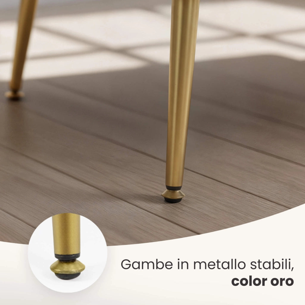 Panca imbottita in velluto trapuntato 100 cm MONACO Beige