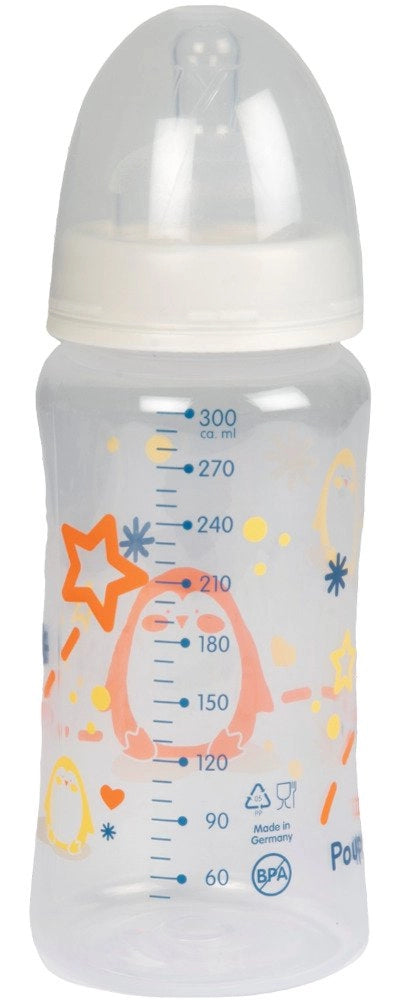 Biberon per neonati Poupy con collo largo decorato da 300 ml