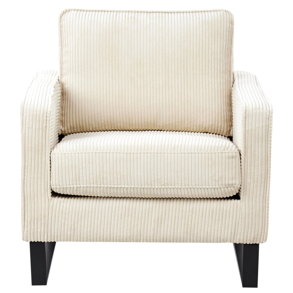 Poltrona in velluto a coste beige chiaro Soggiorno stile Moderno contemporaneo