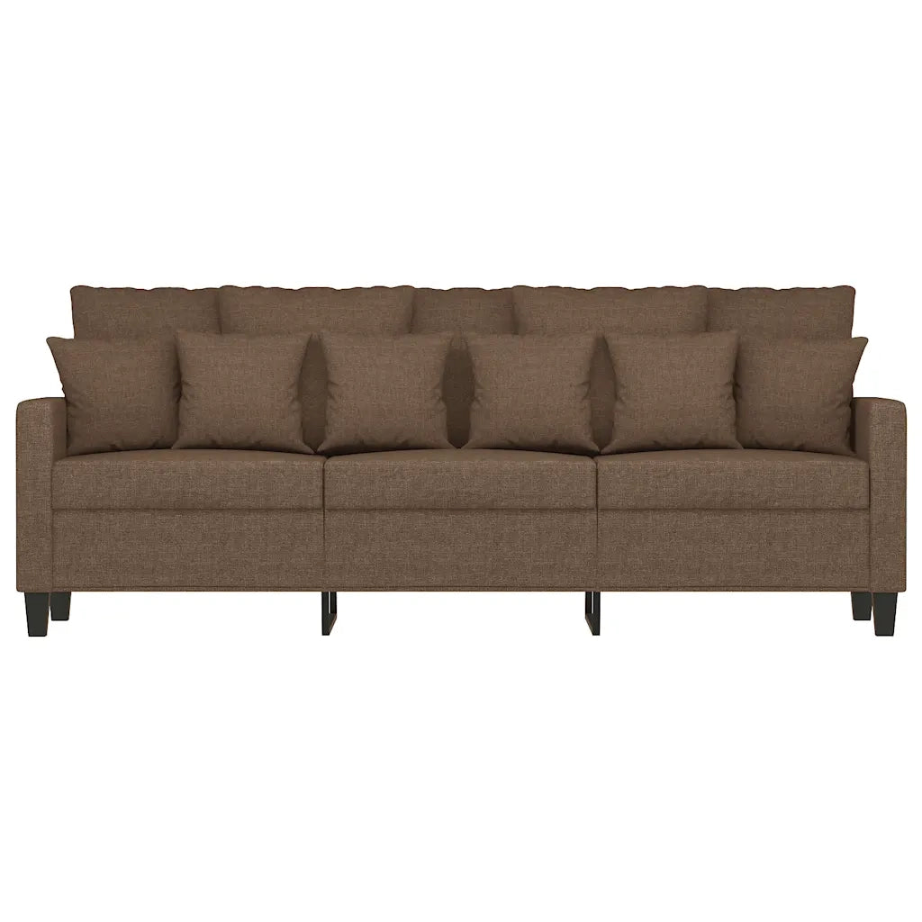Divano a 3 Posti Marrone 180 cm in Tessuto 359278