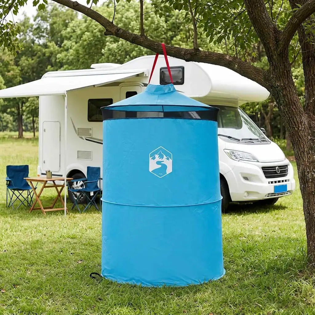 Tenda per toilet pop-up con corda sospesa Blu 97 x 126 cm
