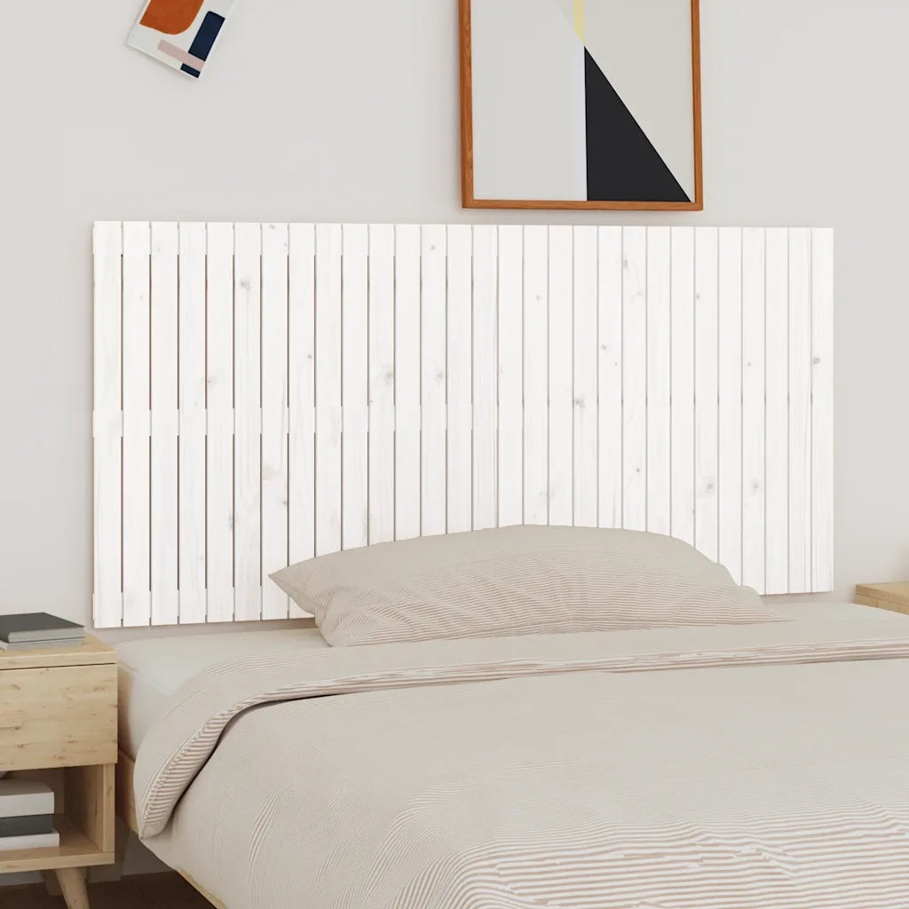 Testiera | Testata da Parete Bianca 185x3x90 cm in Legno Massello di Pino