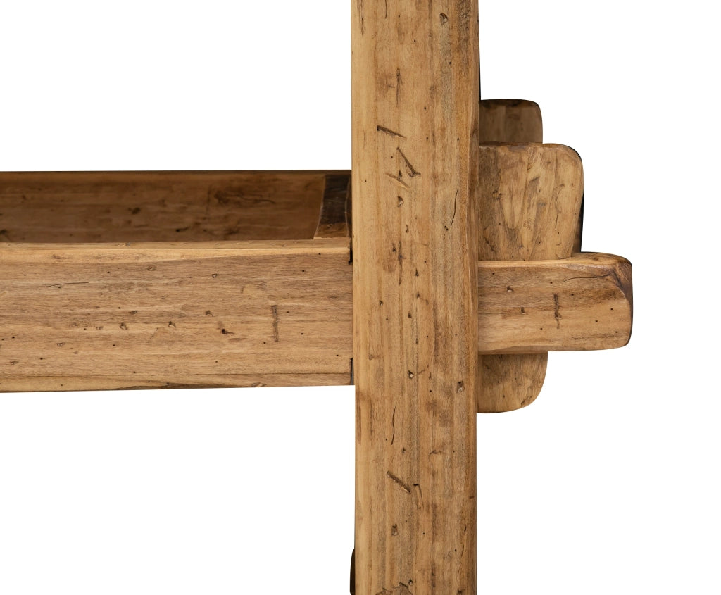 Biscottini Banco da lavoro Country in legno massello di tiglio finitura naturale L194xPR84xH90 cm. Made in Italy