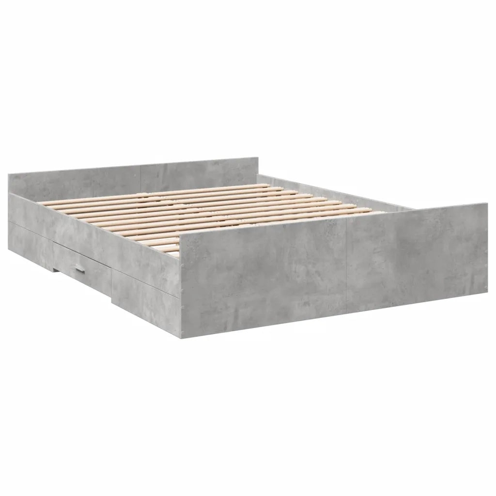 Giroletto Cassetti Grigio Cemento 140x200 cm Legno Multistrato 3280296