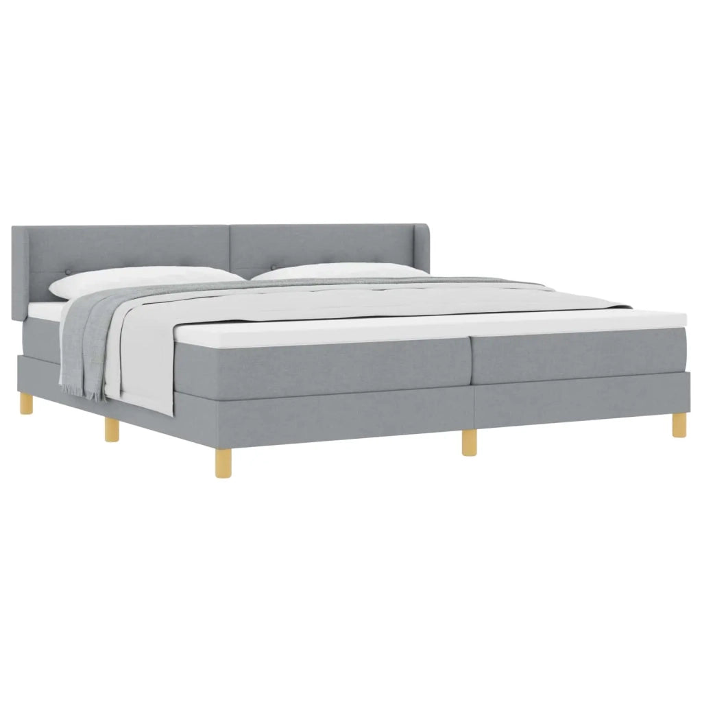Letto a molle Grigio chiaro 200 x 200 cm Poliestere 3341314