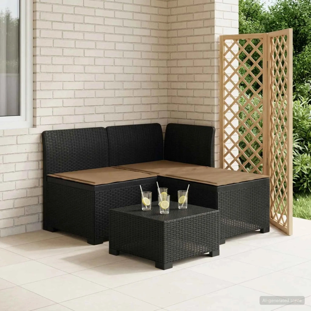 Divano da giardino 3 posti con cuscini in look rattan PP 8011890