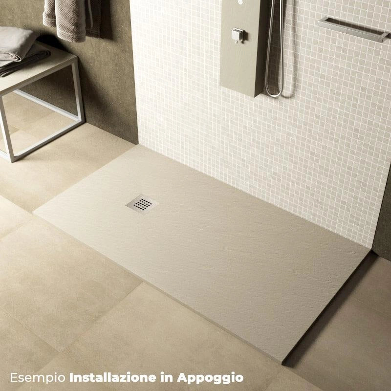 Piatto Doccia in Pietra 80x190 cm Pedrinelli Ardesia Stone Side Sabbia