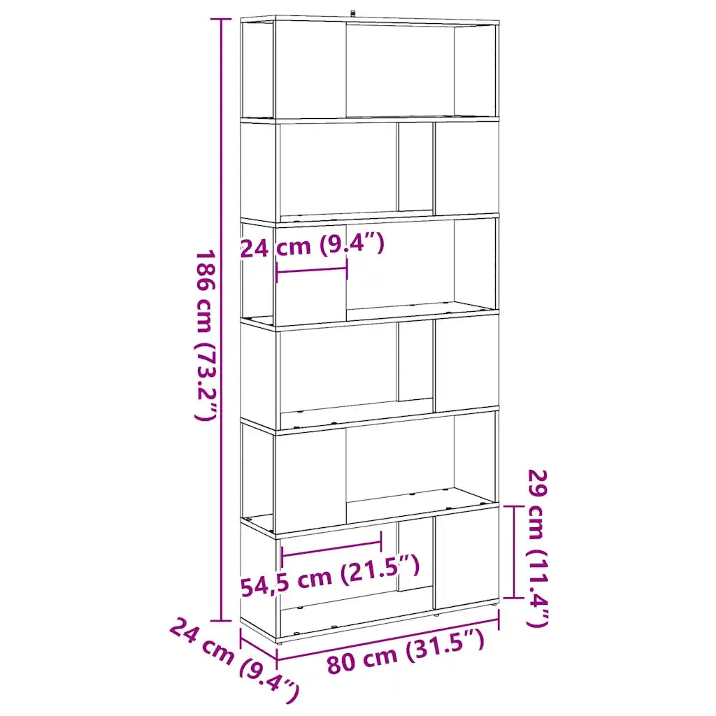 Libreria/Divisorio Stanza Legno Antico 80x24x186 cm 856736