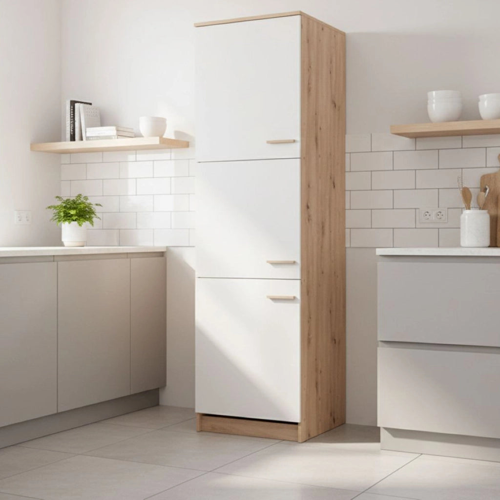 Mobile da Cucina Saracena, Dispensa da Cucina 5 Ripiani, 60x58.5x216h cm Beige