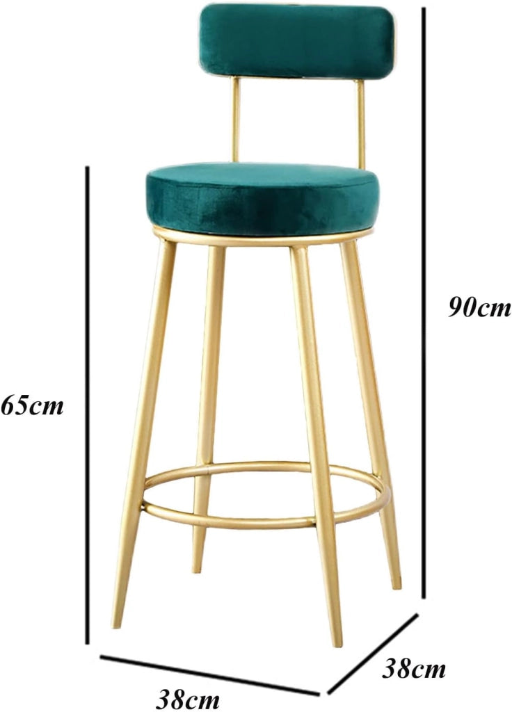 Sgabelli da bar con schienale e poggiapiedi in metallo, comodi seggioloni ad altezza fissa per cucina e sala da pranzo, design elegante per bar colazione e uso domestico