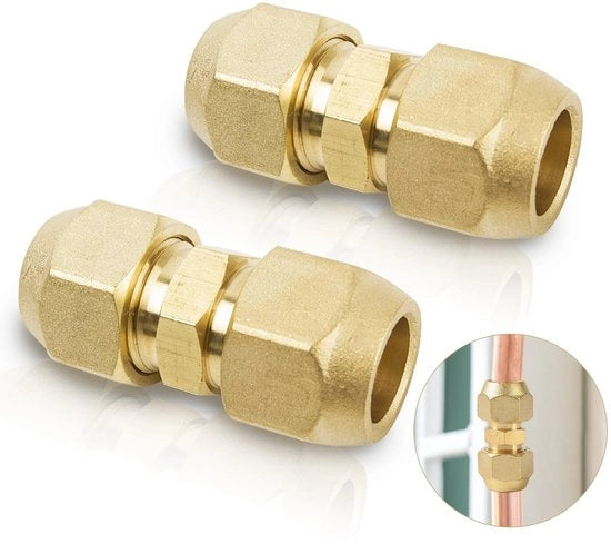 Connettore in rame per tubi 1/4 pollici - accessori climatici - messaggio - doppio connettore - non richiede saldatura - adatto per condotte refrigeranti