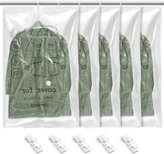 5 sacchi a vuoto trasparenti con grucce per abiti - adatti per giacche, cappotti, giacche e gonne.
