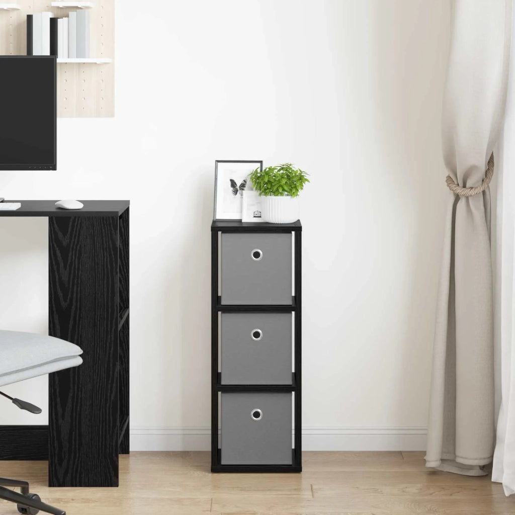 Credenza con cassetto Rovere Nero 25,5 x 22 x 69,5 cm